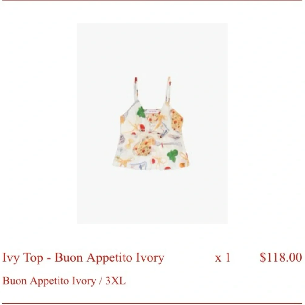 Lisa Says Gah Cream Floral & Produce Print Tie-Front Tank - Picture 4 of 6